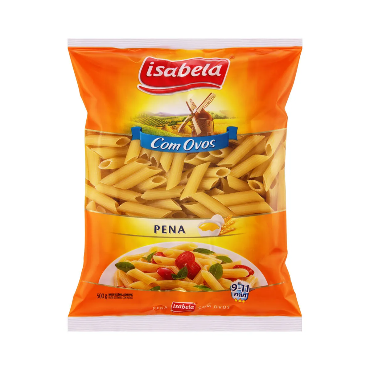 Macarrão De Sêmola Com Ovos Penne Isabela Pacote 500g