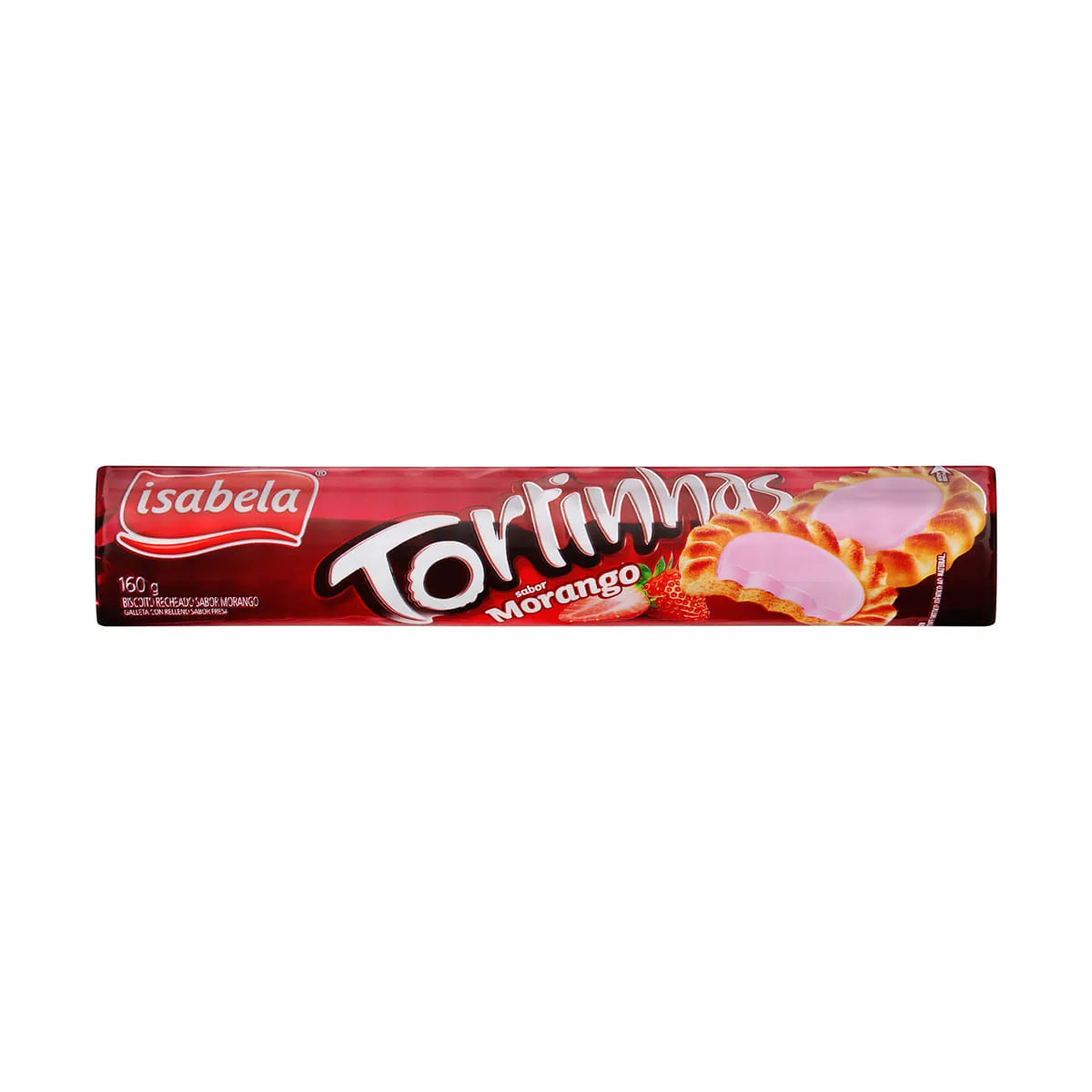 Biscoito Recheio Morango Isabela Tortinhas Pacote 160g