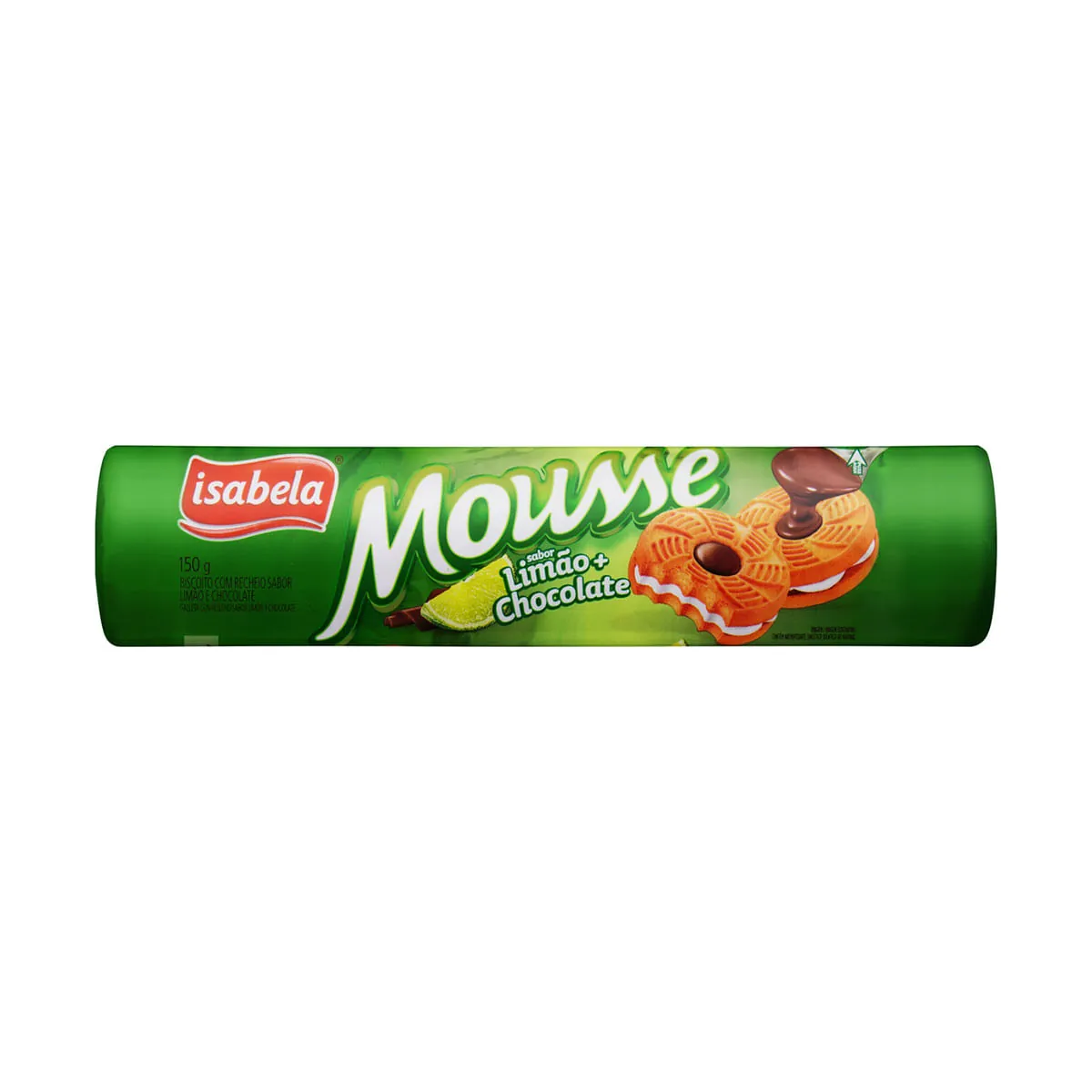 Biscoito Recheio Limão E Chocolate Isabela Mousse Pacote 150g