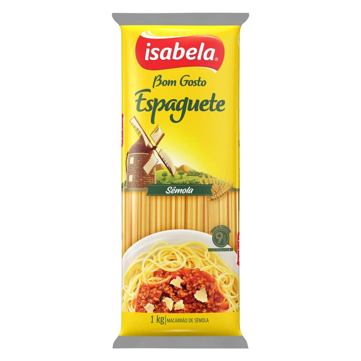 Macarrão De Sêmola Espaguete Isabela Bom Gosto Pacote 1kg