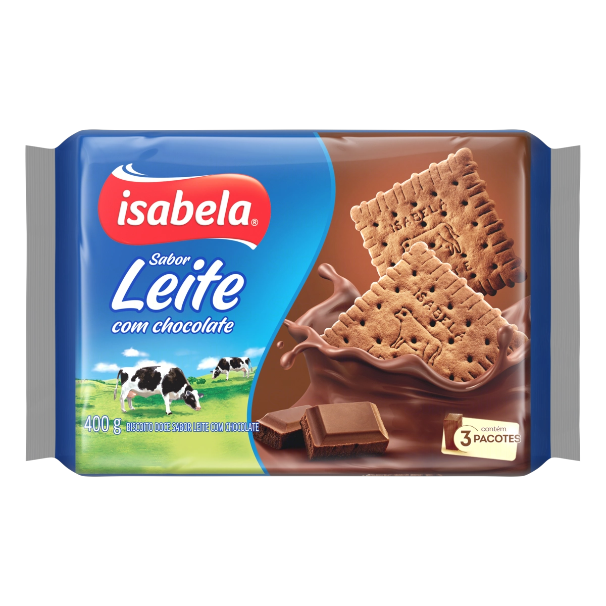 Biscoito Leite Com Chocolate Isabela Pacote 400g