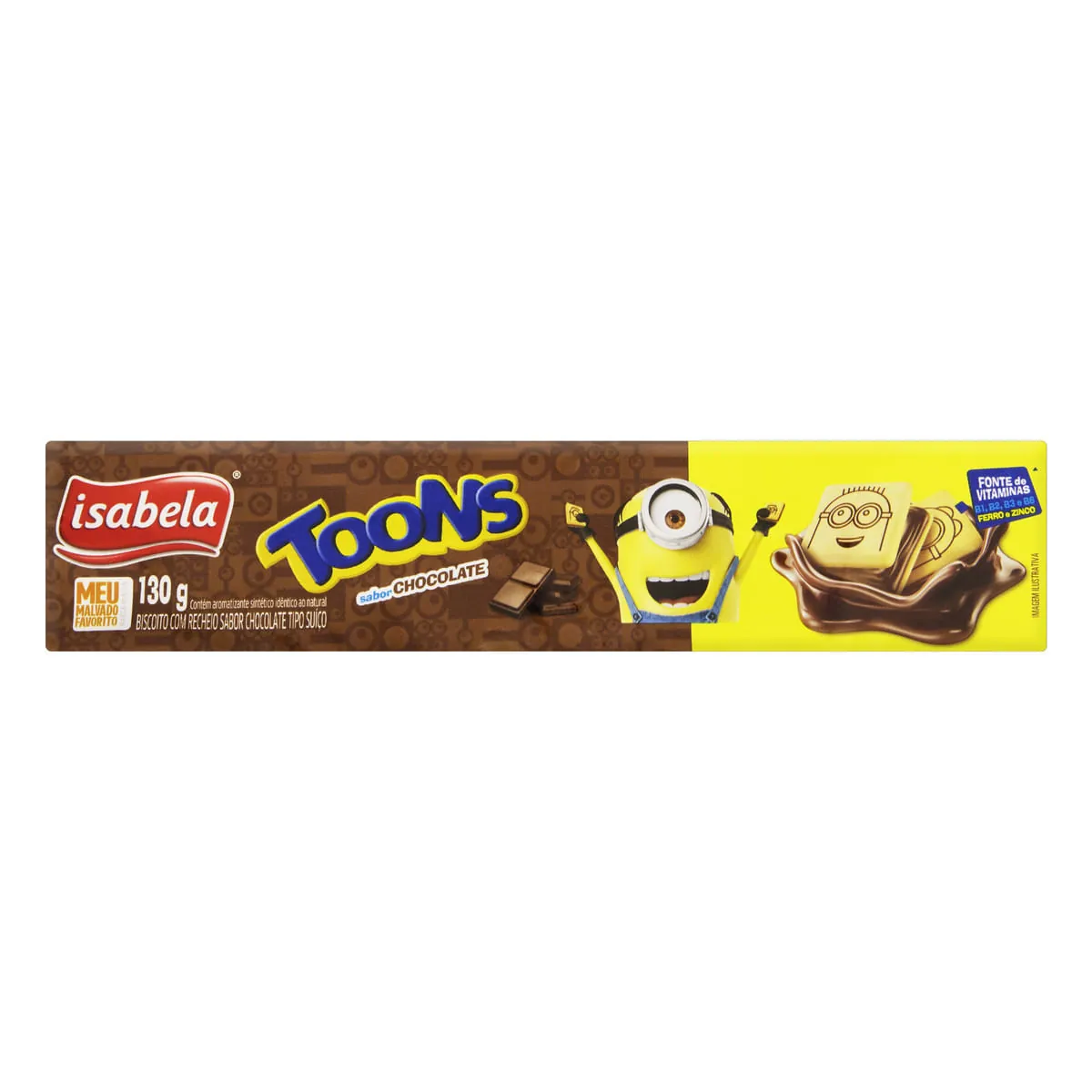 Biscoito Recheio Chocolate Meu Malvado Favorito Isabela Toons Pacote 130g