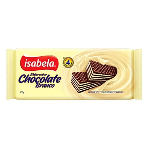 Biscoito Wafer Chocolate Recheio Chocolate Branco Isabela Pacote 100g