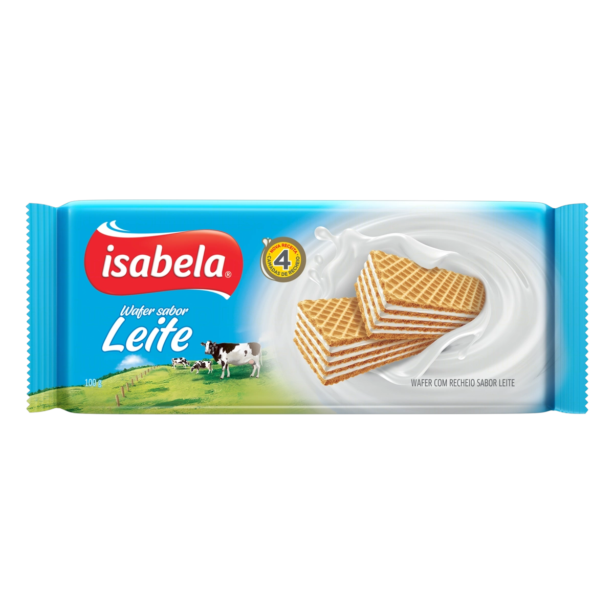 Biscoito Wafer Recheio Leite Isabela Pacote 100g