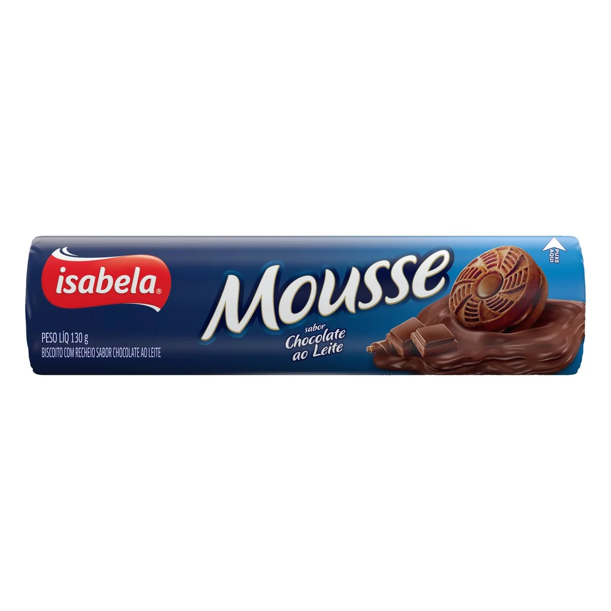 Biscoito Recheio Chocolate Ao Leite Isabela Mousse Pacote 130g