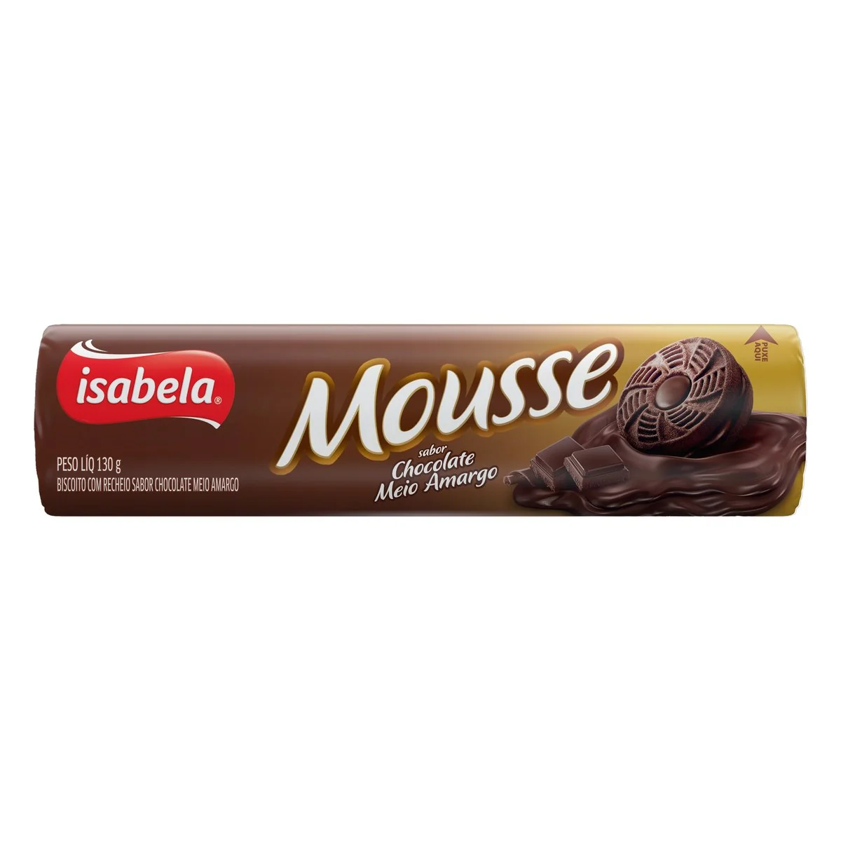 Biscoito Recheio Chocolate Meio Amargo Isabela Mousse Pacote 130g