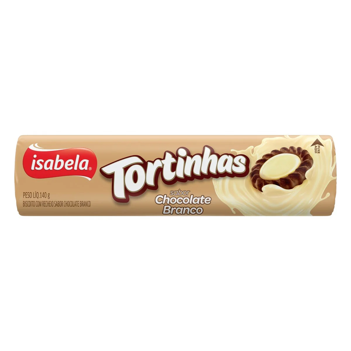 Biscoito Recheio Chocolate Branco Isabela Tortinhas 140 g