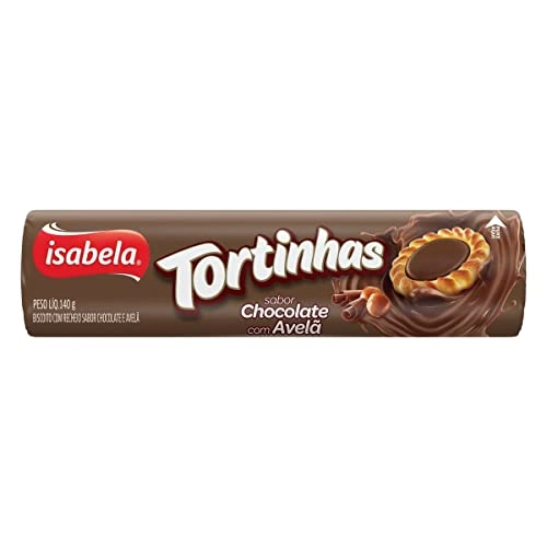 Biscoito Recheio Chocolate Com Avelã Isabela Tortinhas Pacote 140g
