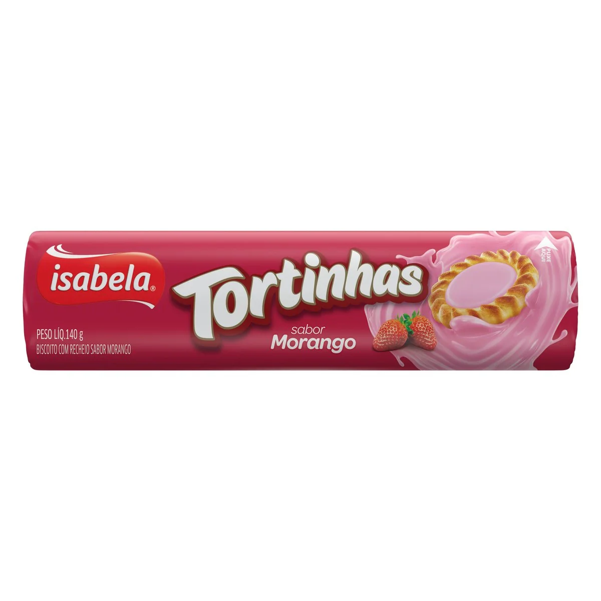 Biscoito Recheio Morango Isabela Tortinhas 140 g