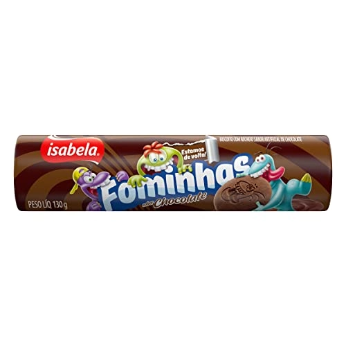 Biscoito Chocolate Recheio Chocolate Isabela Fominhas Pacote 130g