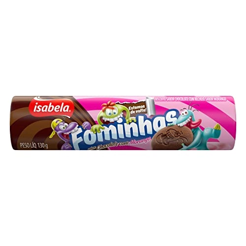 Biscoito Chocolate Recheio Morango Isabela Fominhas Pacote 130g