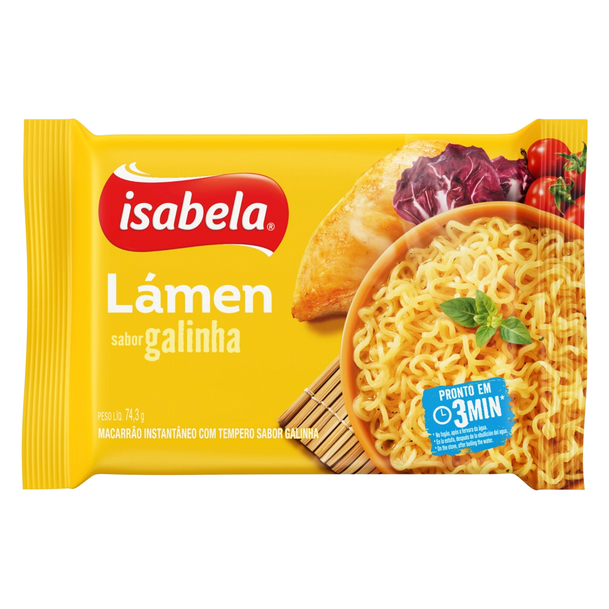 Macarrão Instantâneo Lámen Galinha Isabela Pacote 74,3g