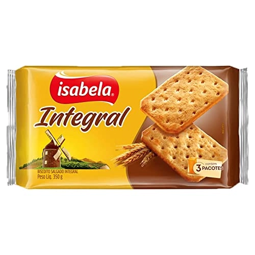 Biscoito Cream Cracker Integral Isabela Pacote 350g