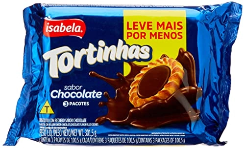 Biscoito Recheio Chocolate Isabela Tortinhas Pacote 301,5g Leve Mais Pague Menos