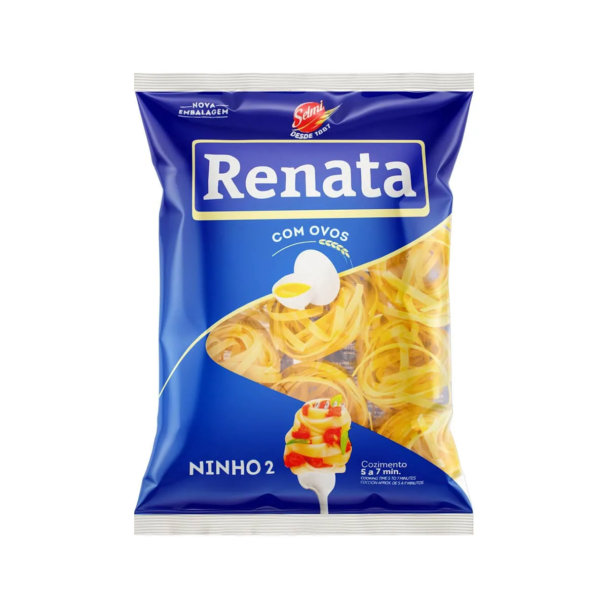 Macarrão de Sêmola com Ovos Ninho 2 RENATA Pacote 500g