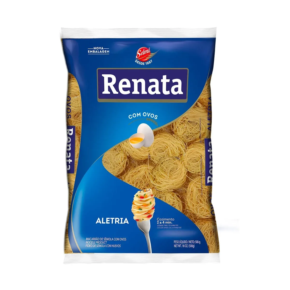 Macarrão de Sêmola com Ovos Aletria RENATA Pacote 500g