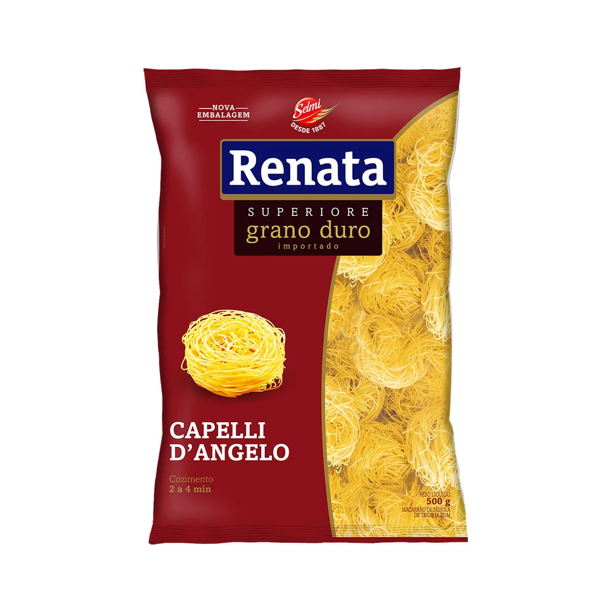 Macarrão De Sêmola De Trigo Grano Duro Capelli D’angelo Renata Superiore Pacote 500g