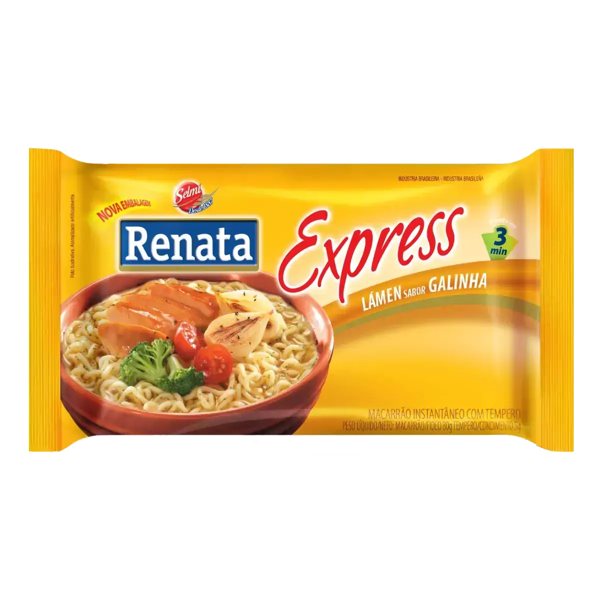 Macarrão Instantâneo com Tempero de Galinha Renata Express Pacote 85g