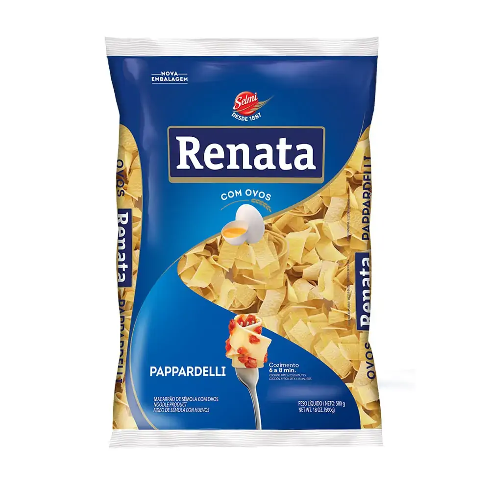 Macarrão De Sêmola Com Ovos Pappardelle Renata Pacote 500g