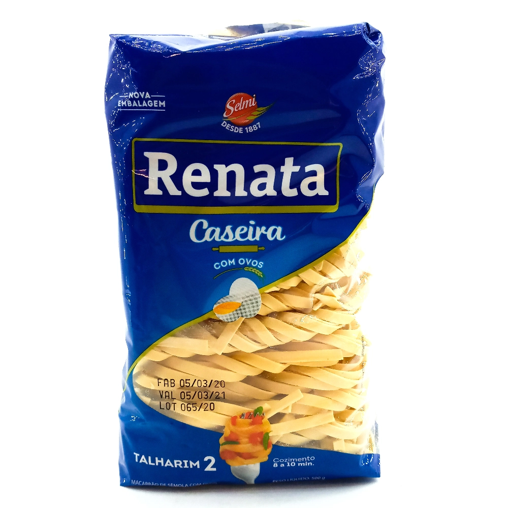 Macarrão De Sêmola Com Ovos Caseiro Talharim 2 Renata Pacote 500g
