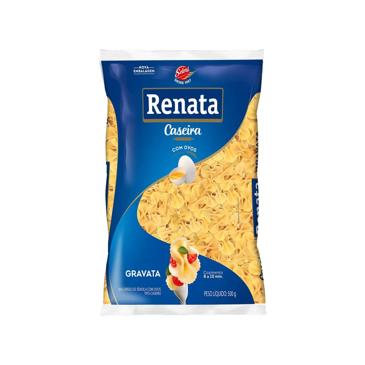 Macarrão De Sêmola Com Ovos Caseiro Gravata Renata Pacote 500g