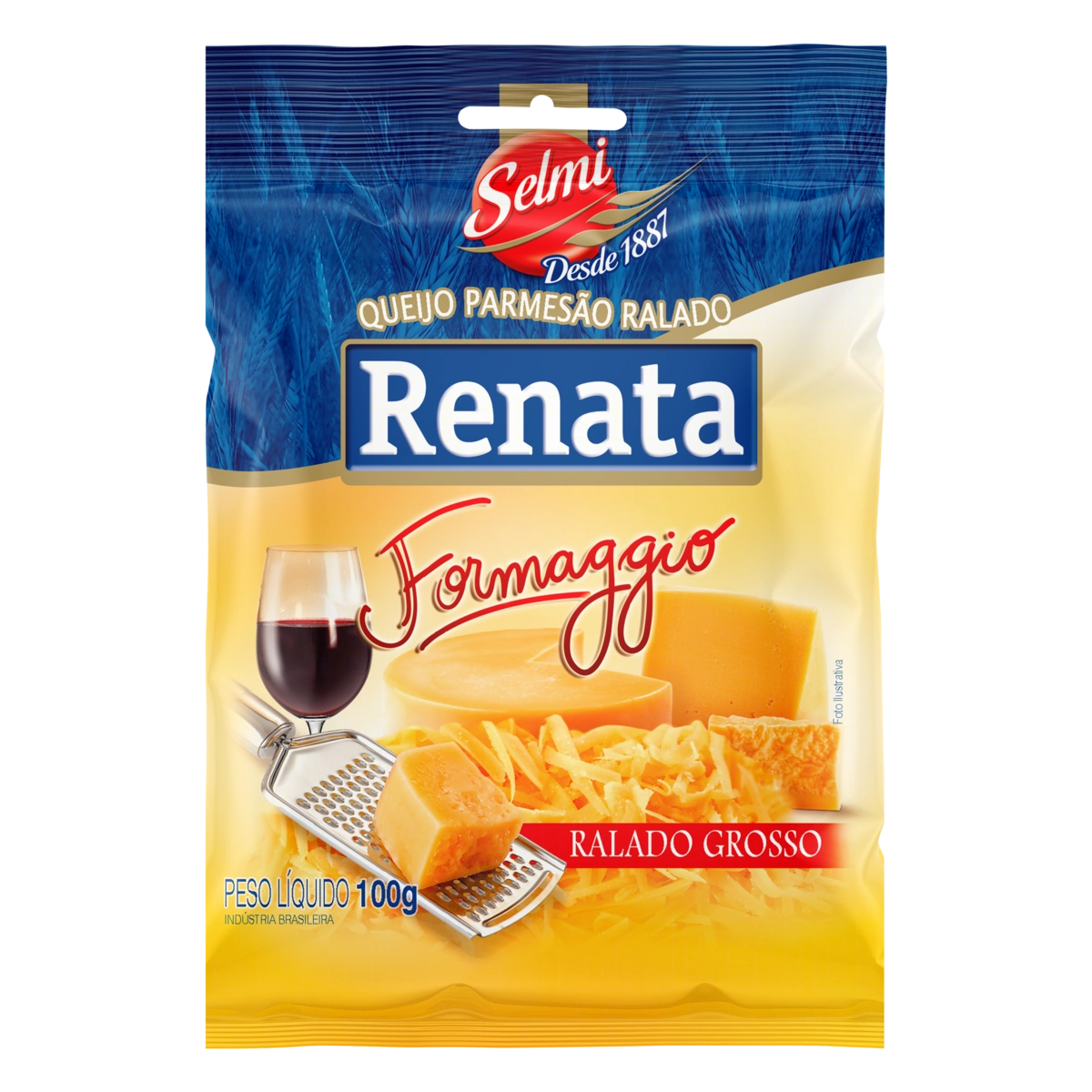 Queijo Parmesão Ralado Grosso Renata Formaggio Pacote 100g