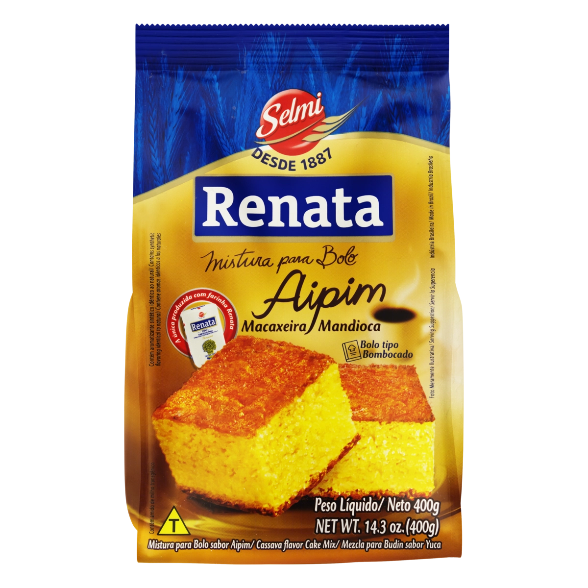 Mistura Para Bolo Bombocado Aipim Renata Pacote 400g