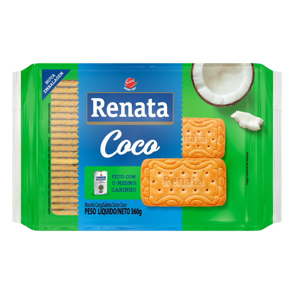 Biscoito Coco Renata Pacote 360g