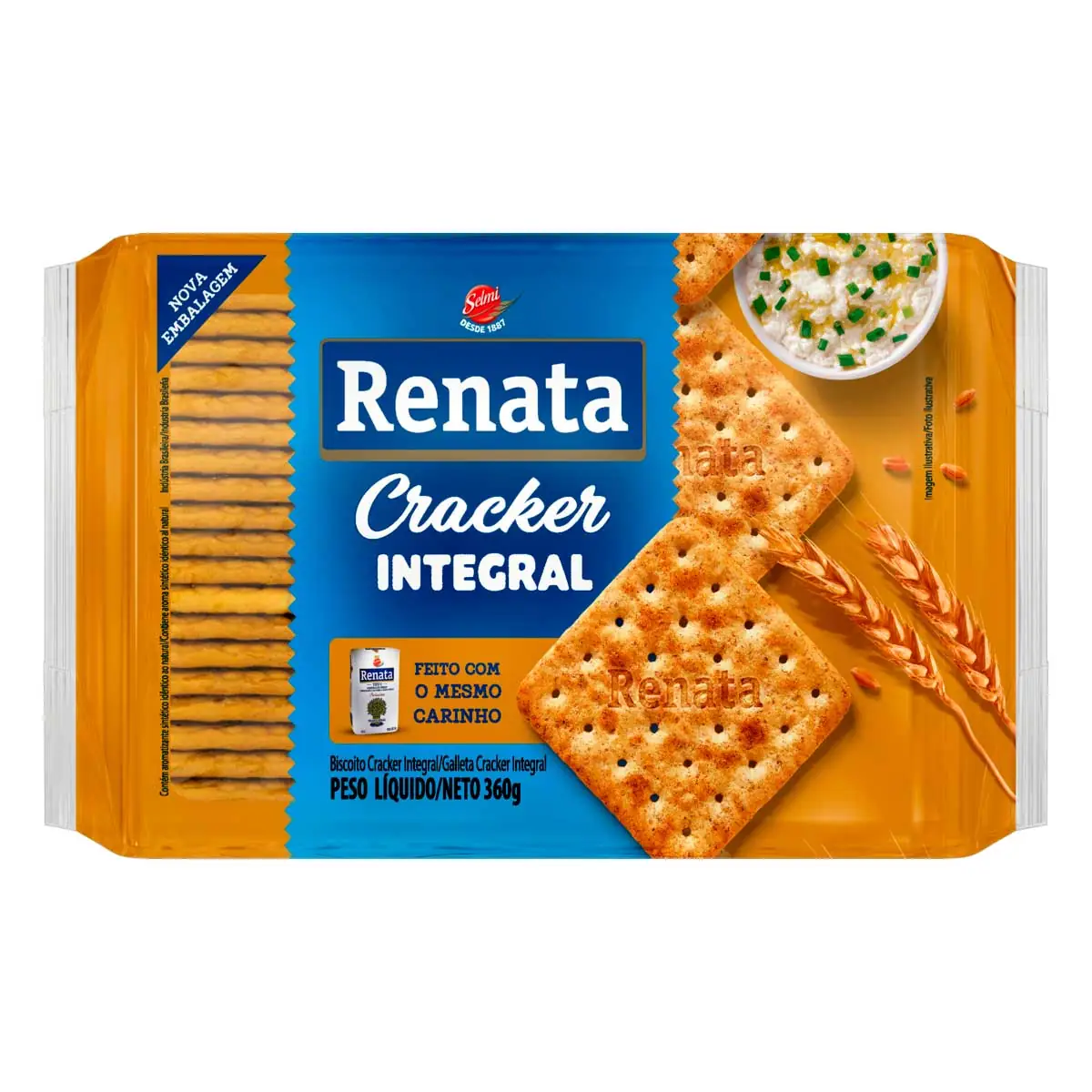 Biscoito Cracker Integral Renata Pacote 360g