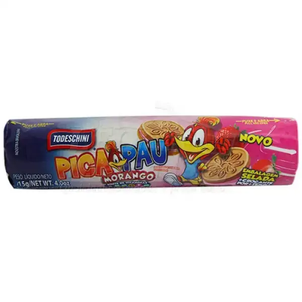 Biscoito Recheado Todeschini Pica Pau Morango