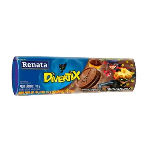 Bisc Renata 112g Divertix Brigadeiro