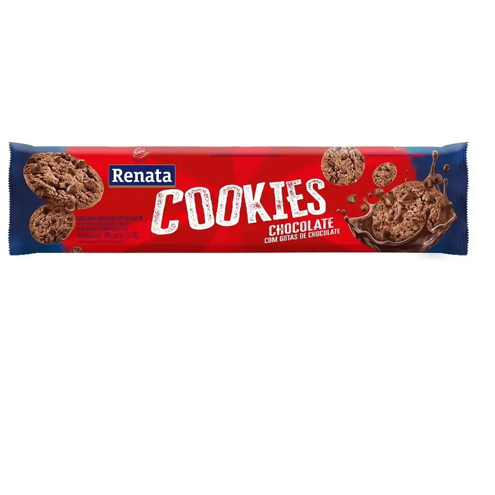 Biscoito Cookie Chocolate Com Gotas De Chocolate Renata Pacote 100g