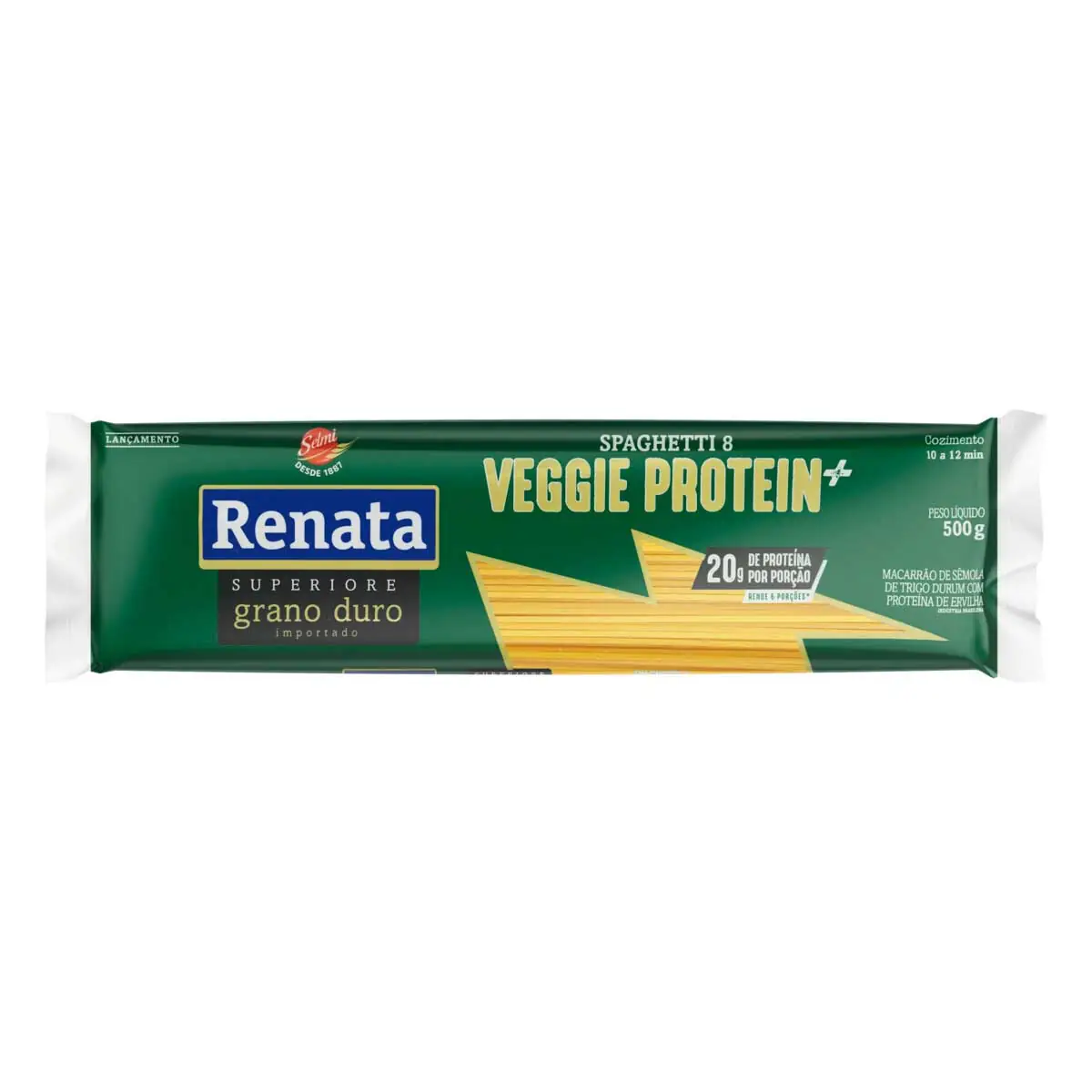 Macarrão de Sêmola de Trigo Spaghetti 8 Veggie Protein+ Renata Grano Duro Superiore 500g