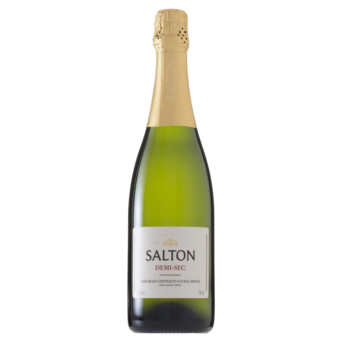 Kit 2 Taças 1 Espumante Brasileiro Branco Demi Sec Salton Chardonnay Prosecco Trebbiano Serra Gaúcha