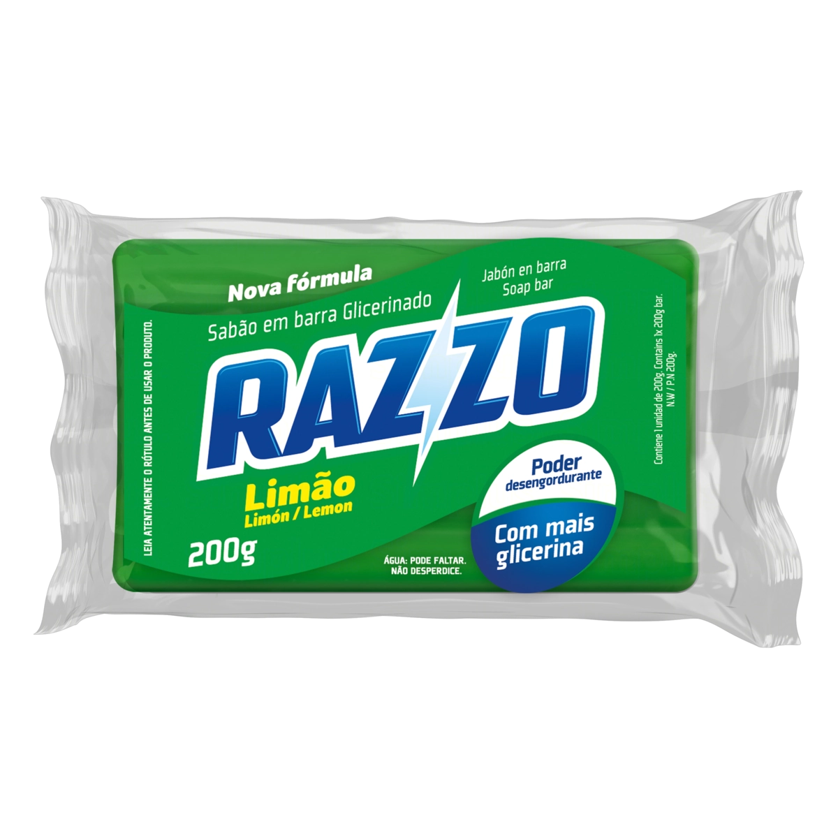 Sabão Barra Glicerinado Limão Razzo Flow Pack 200g