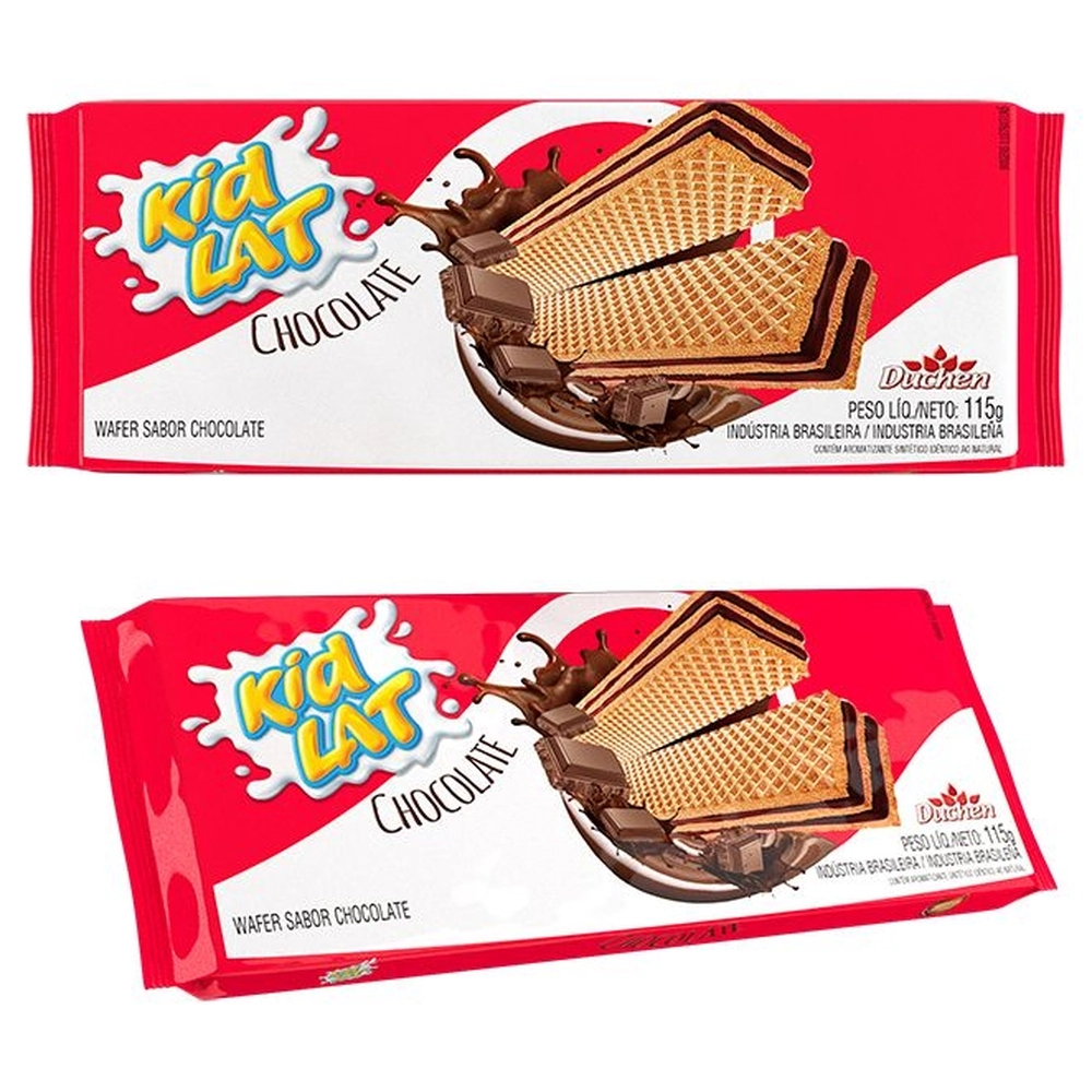 Biscoito Wafer Recheio Chocolate Duchen Kidlat Pacote 115g