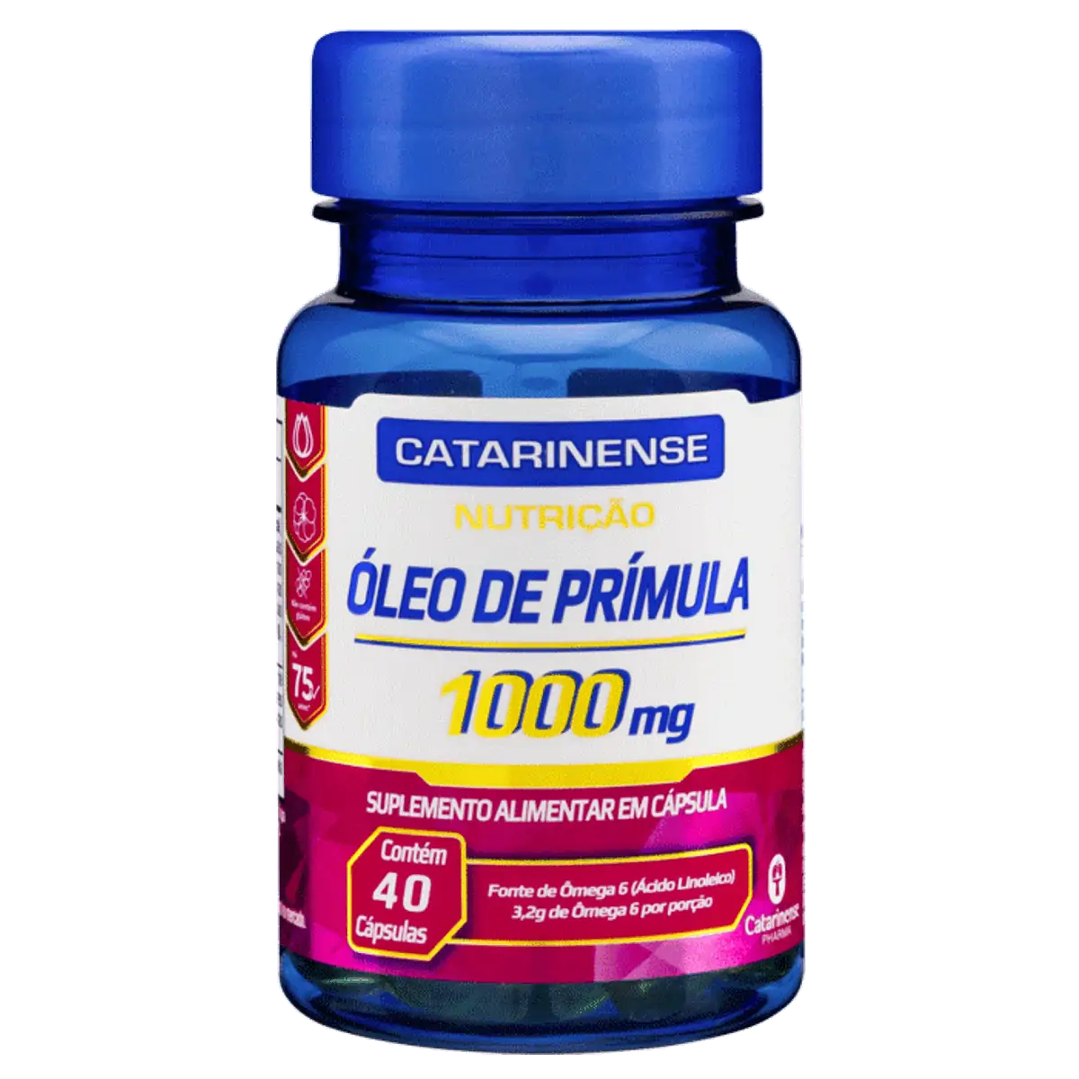 óleo De Prímula 1000mg Catarinense Nutrição Frasco 40 Cápsulas
