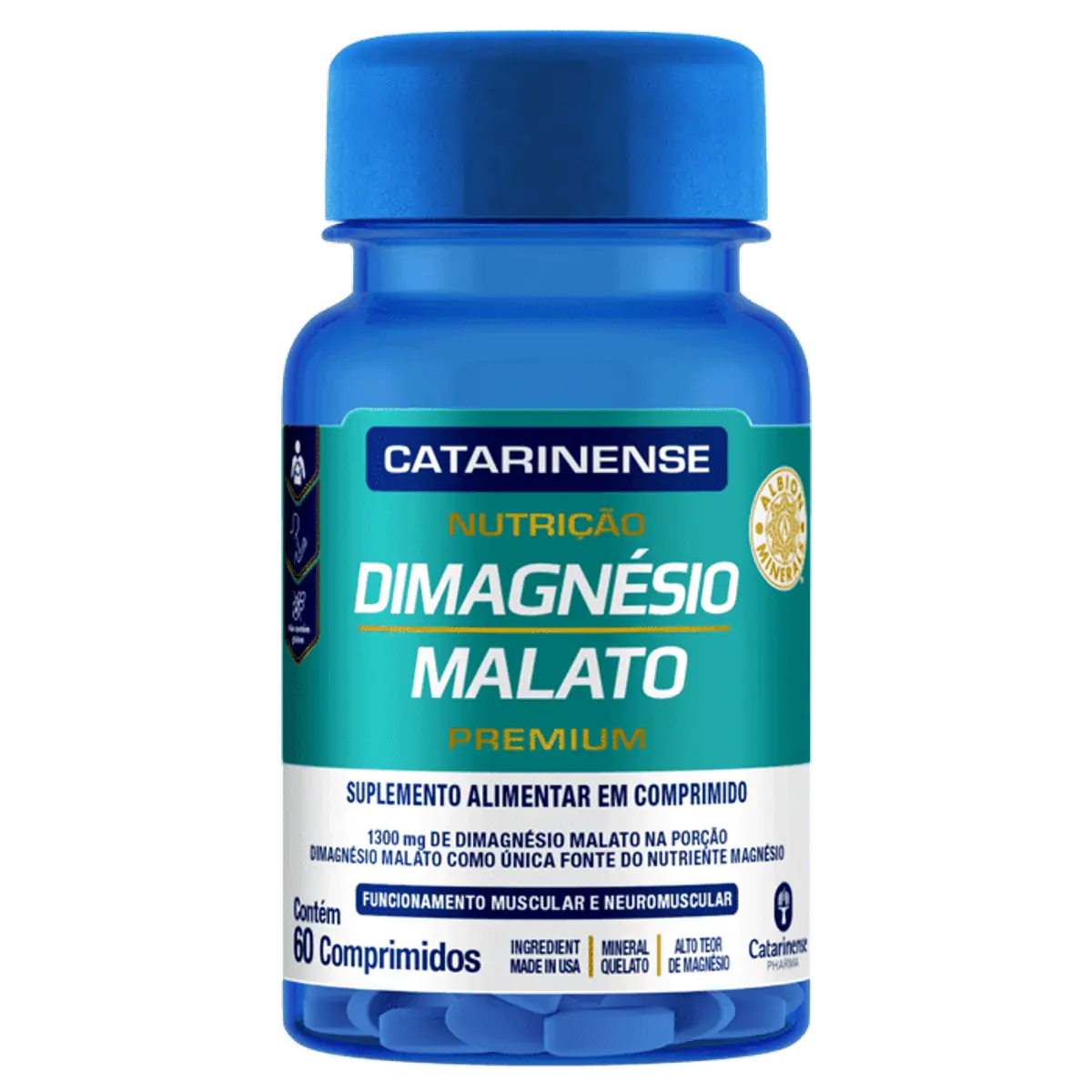 Di Magnésio Malato 1300mg Catarinense Premium Frasco 60 Comprimidos
