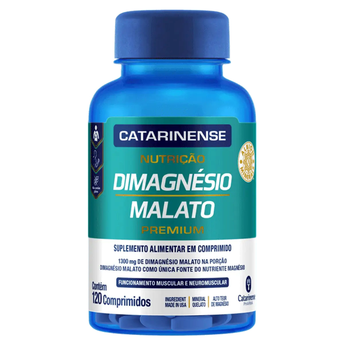 Di Magnésio Malato 1300mg Catarinense Premium Frasco 120 Comprimidos