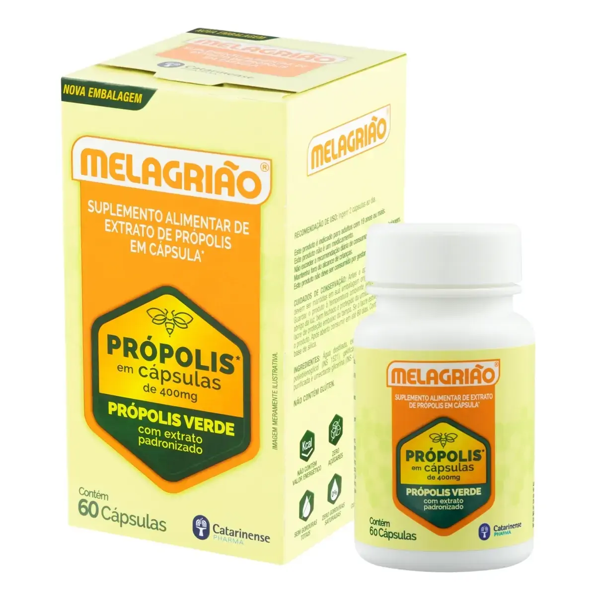 Suplemento Melagrião Propolive 60 Cápsulas 400mg