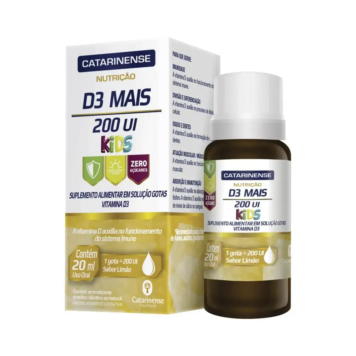 Vitamina D3 Mais 200 UI Kids Catarinense - 20ml cada