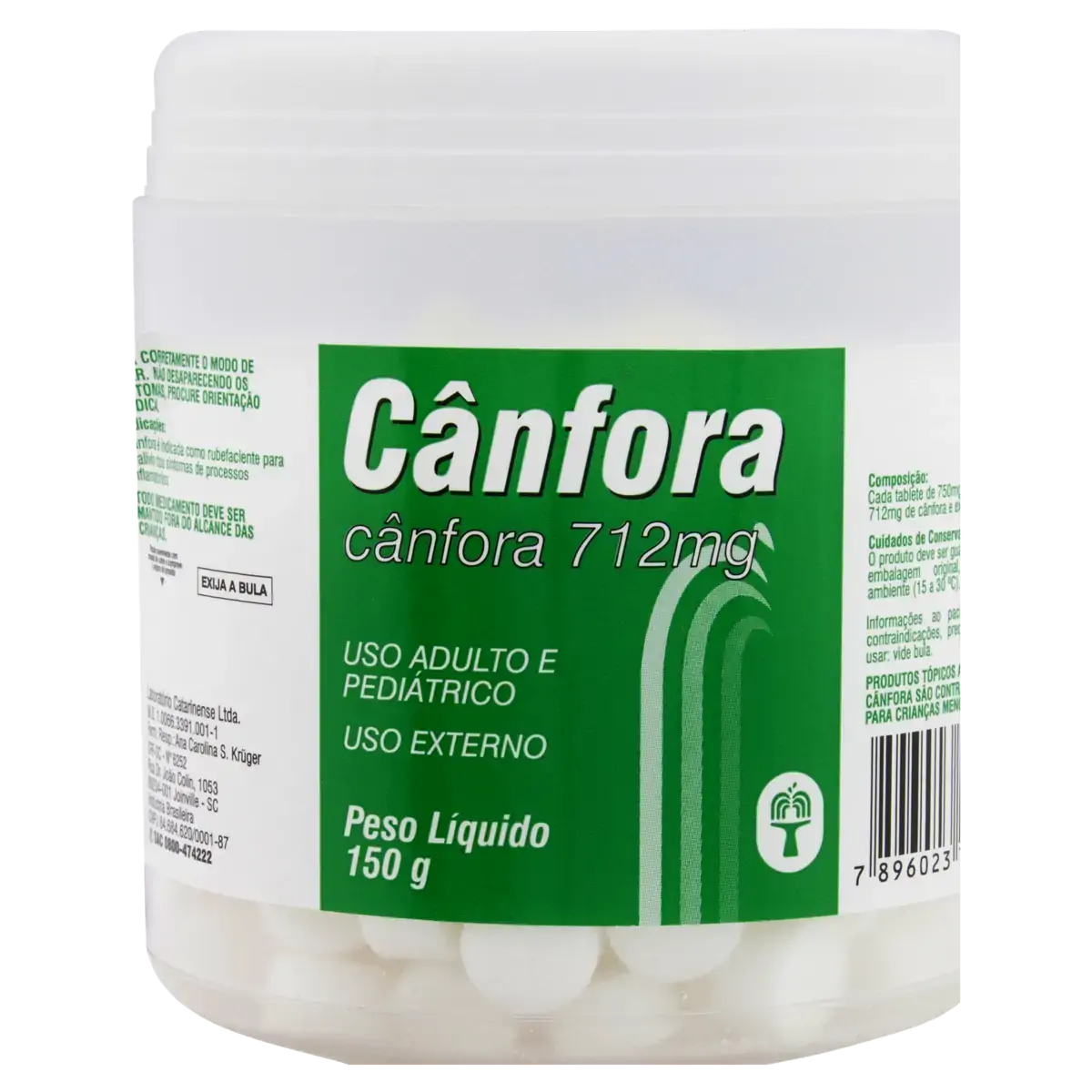 Cânfora 712mg Catarinense Frasco 150g