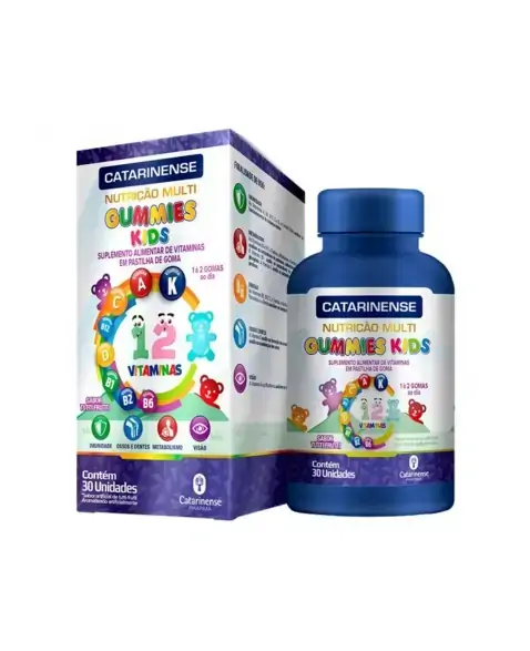 Gummies Kids Tutti Frutti Catarinense Pharma Nutrição Multi Caixa 30 Unidades Goma
