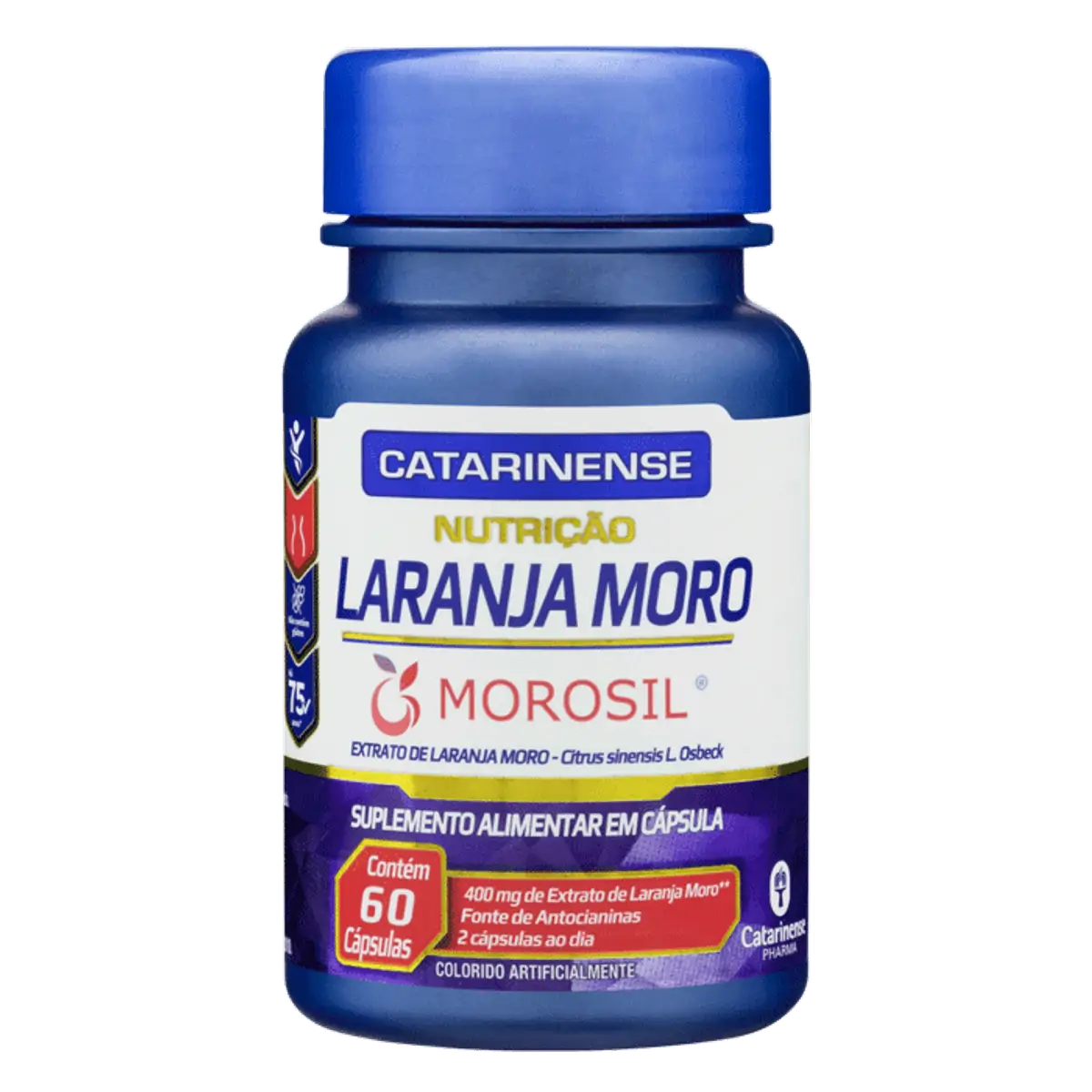 Laranja Moro 400mg Catarinense Nutrição Frasco 60 Cápsulas Gelatinosas