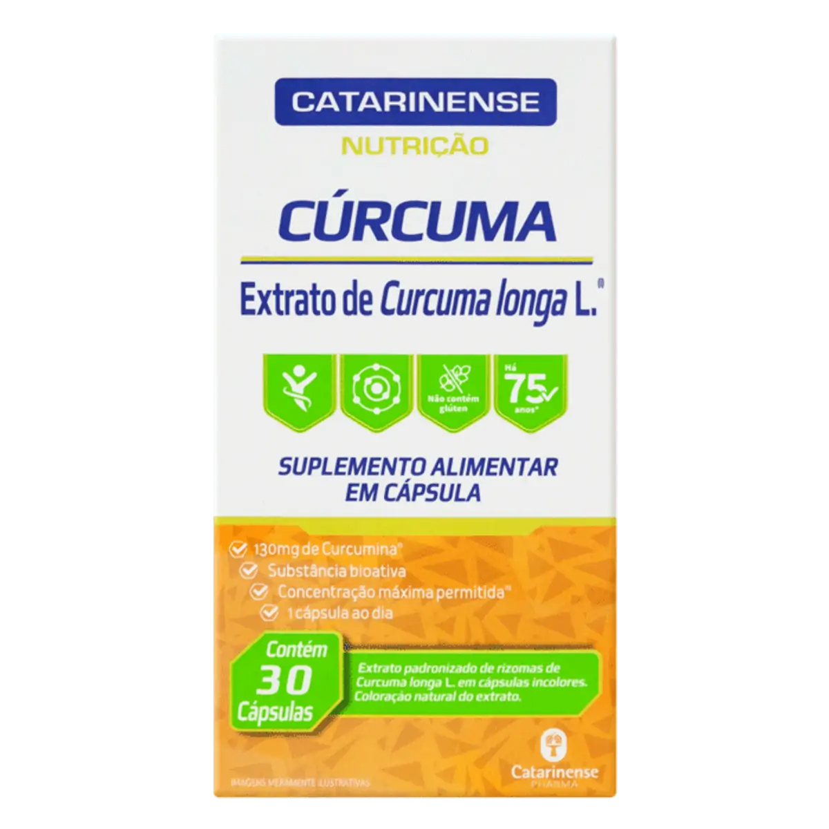 Cúrcuma 130mg Catarinense Nutrição Caixa 30 Cápsulas