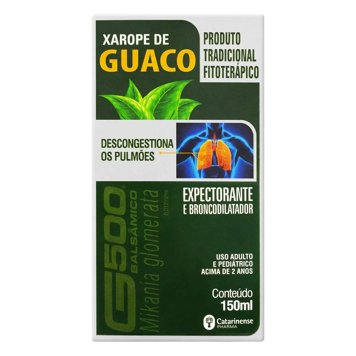 Xarope De Guaco G500 Balsâmico 0,012ml/ml Catarinense Pharma Caixa 150ml