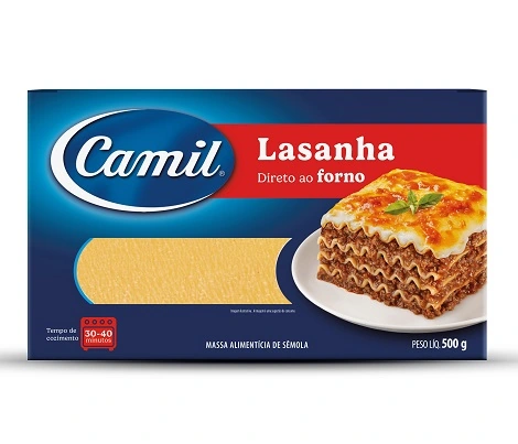 Massa Lasanha Semola Camil Direto Ao Forno 500g