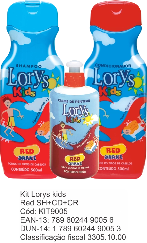 Kit Lorys Kids Shampoo Condicionador Creme P/pentear
