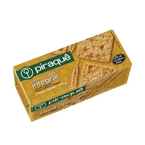 Biscoito Cream Cracker Integral Piraquê Pacote 240g