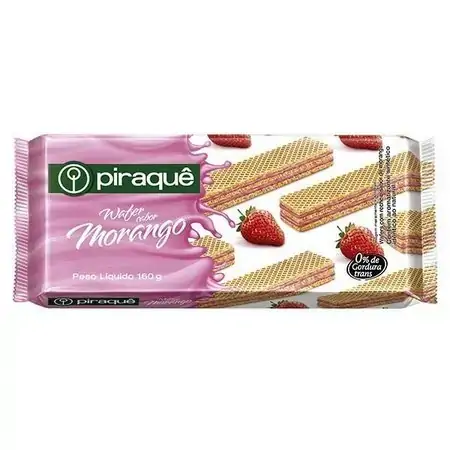 Biscoito Waffer Piraque Morango